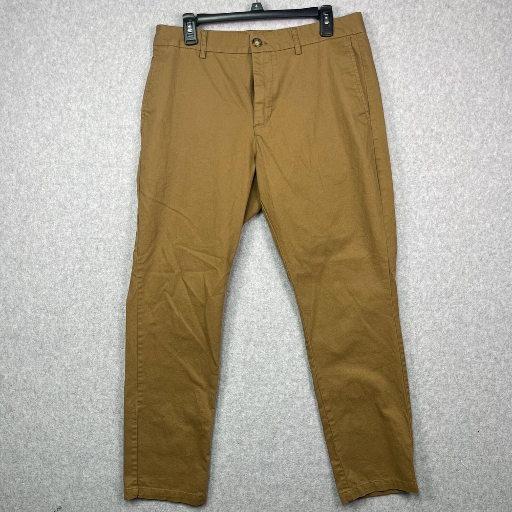 Old‎ Navy Pants Sz 34x29.5 Brown Flex Slim Straight Chino Casual Men's Trousers